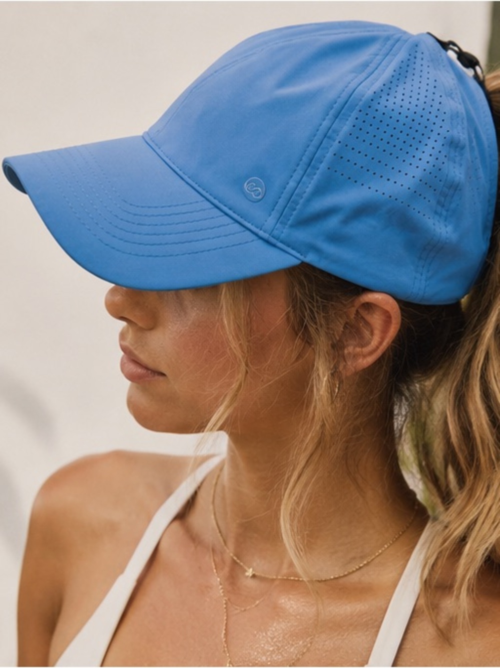 CALIA Women’s Golf Perforated Ponytail Hat - NWT - Tranquil Blue